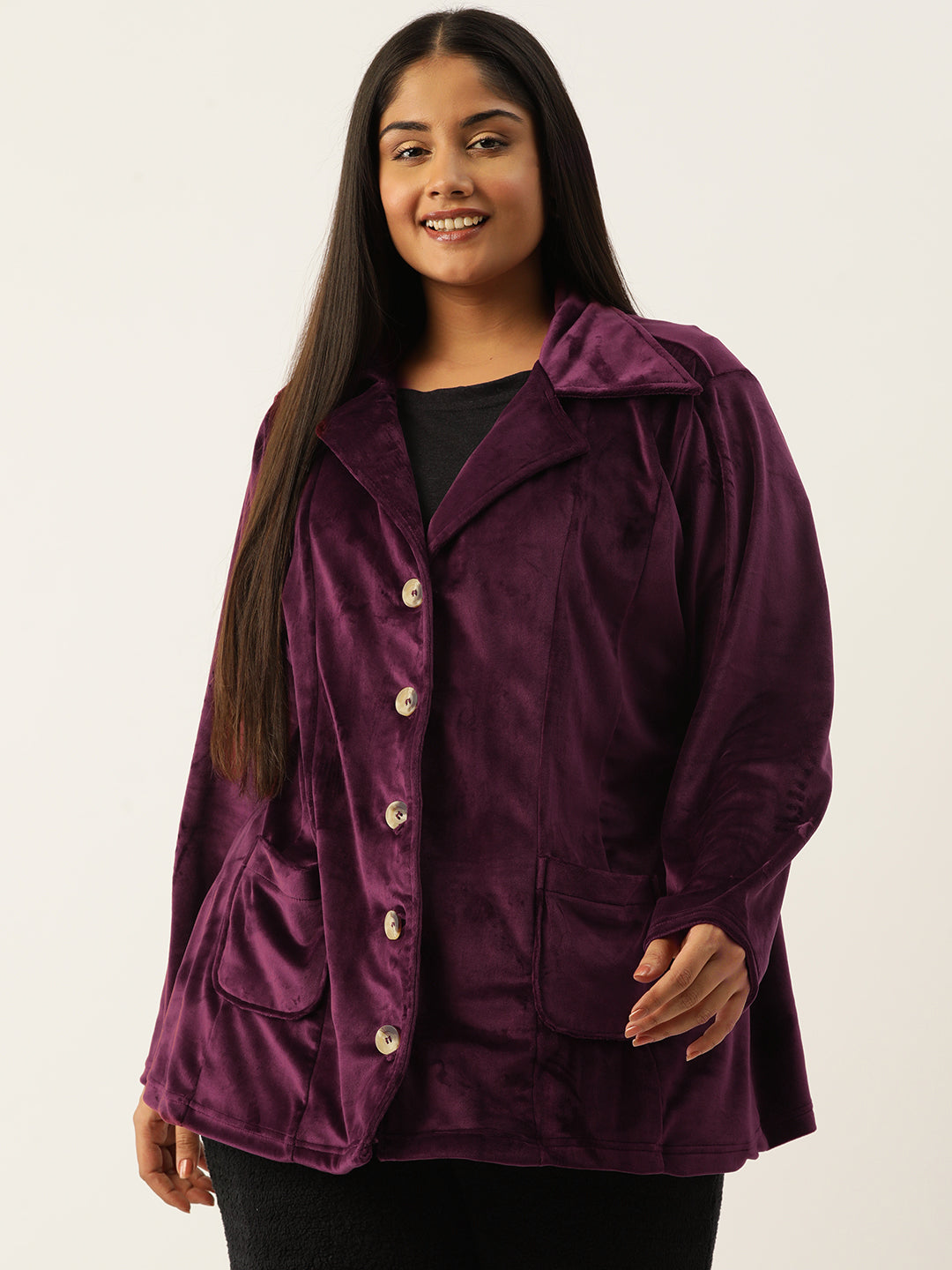 Classic Open-Front Buttoned Jacket