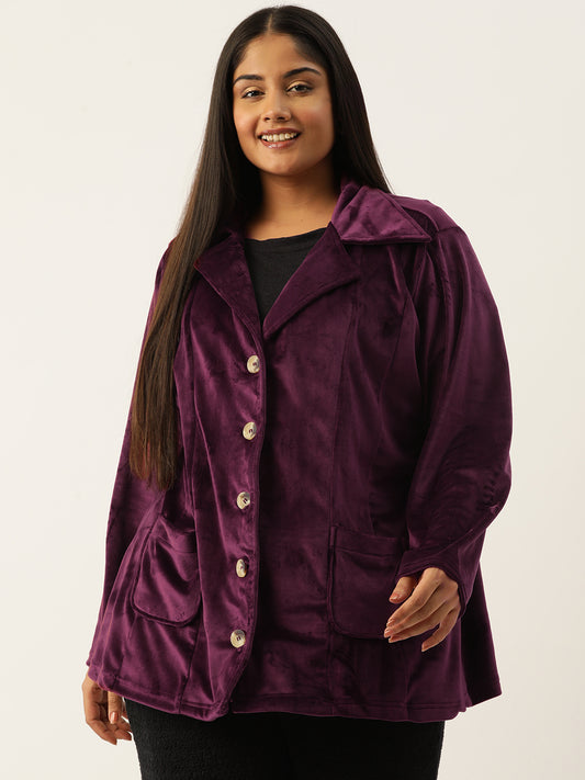 Classic Open-Front Buttoned Jacket