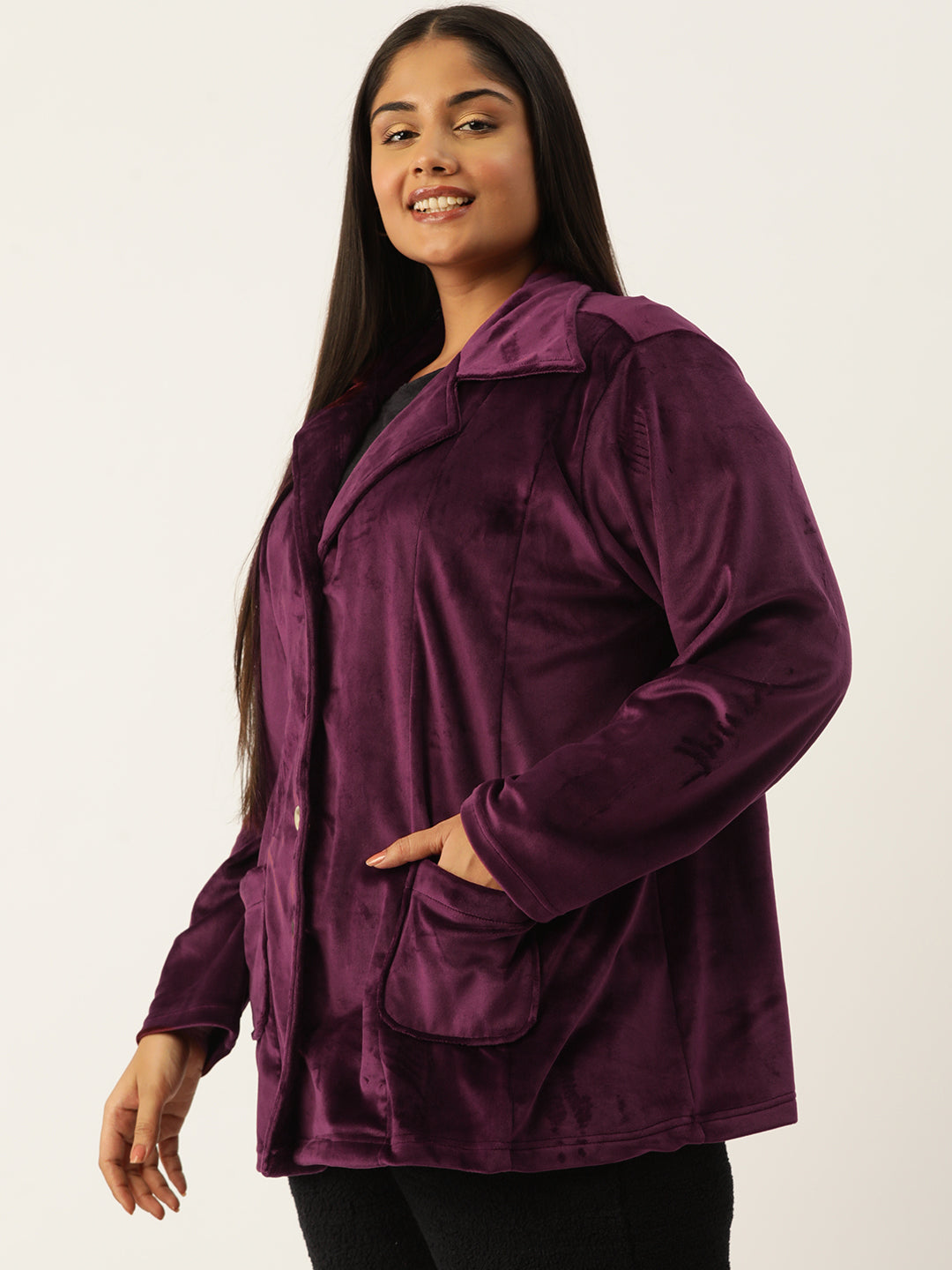 Classic Open-Front Buttoned Jacket