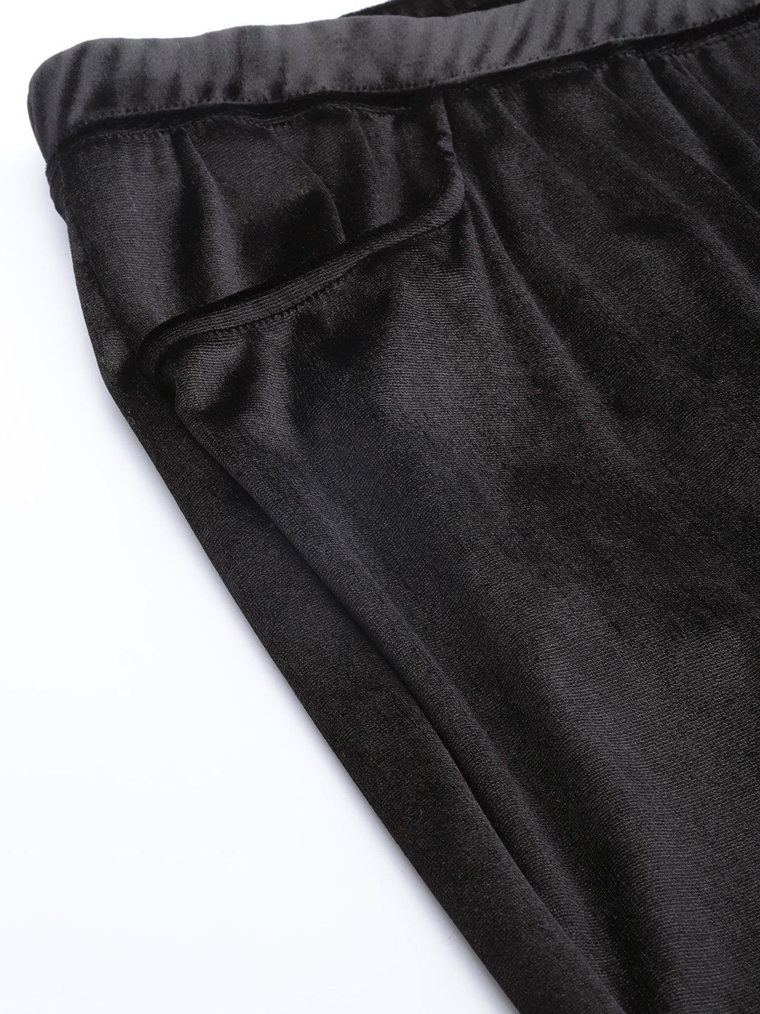 Satin Finish Relaxed Fit High-Rise Trousers