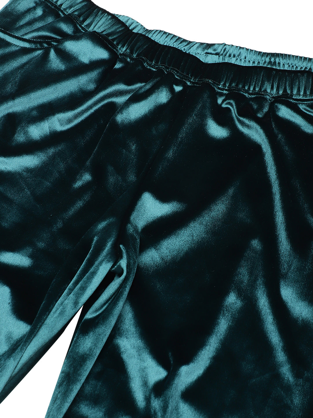 Satin Finish Relaxed Fit High-Rise Trousers