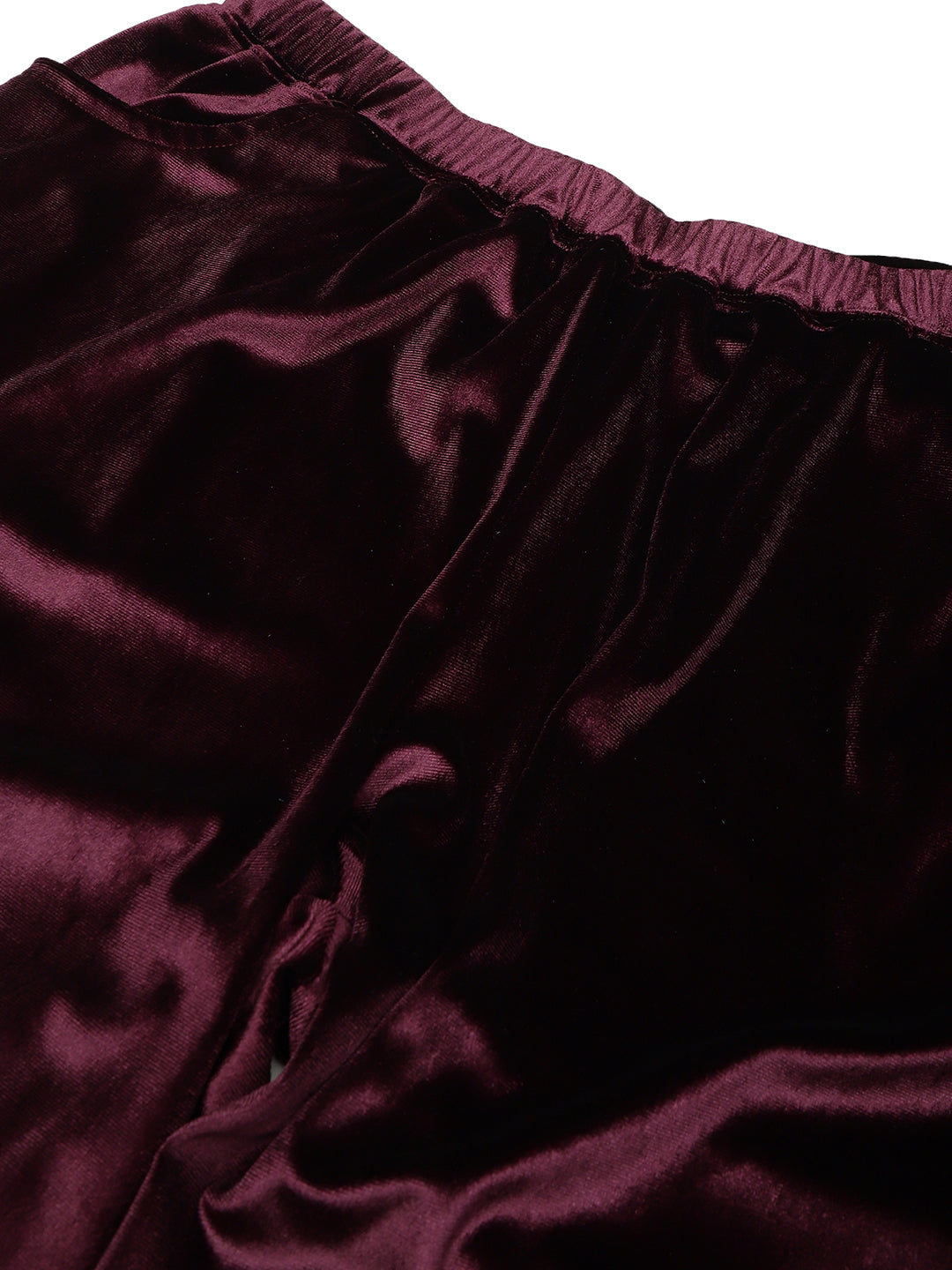 Satin Finish Relaxed Fit High-Rise Trousers