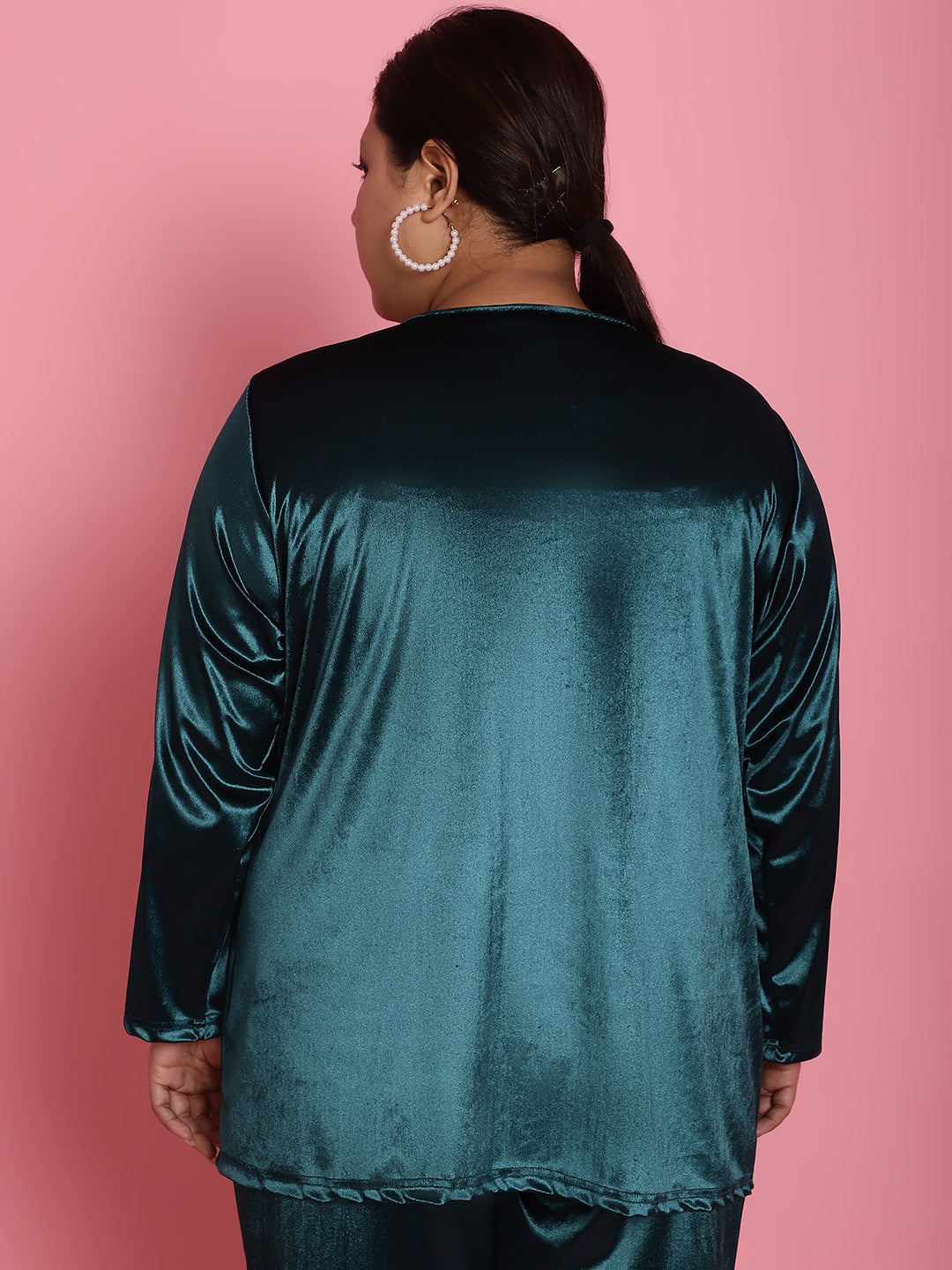 Velvet Open-Front Jacket