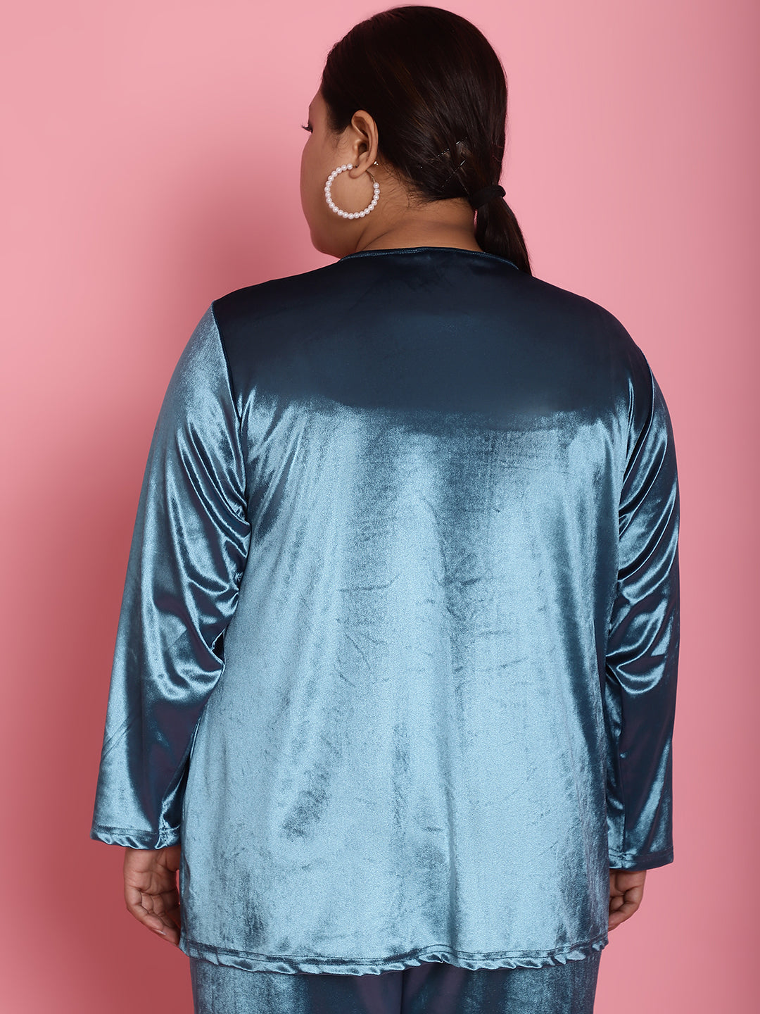 Velvet Open-Front Jacket