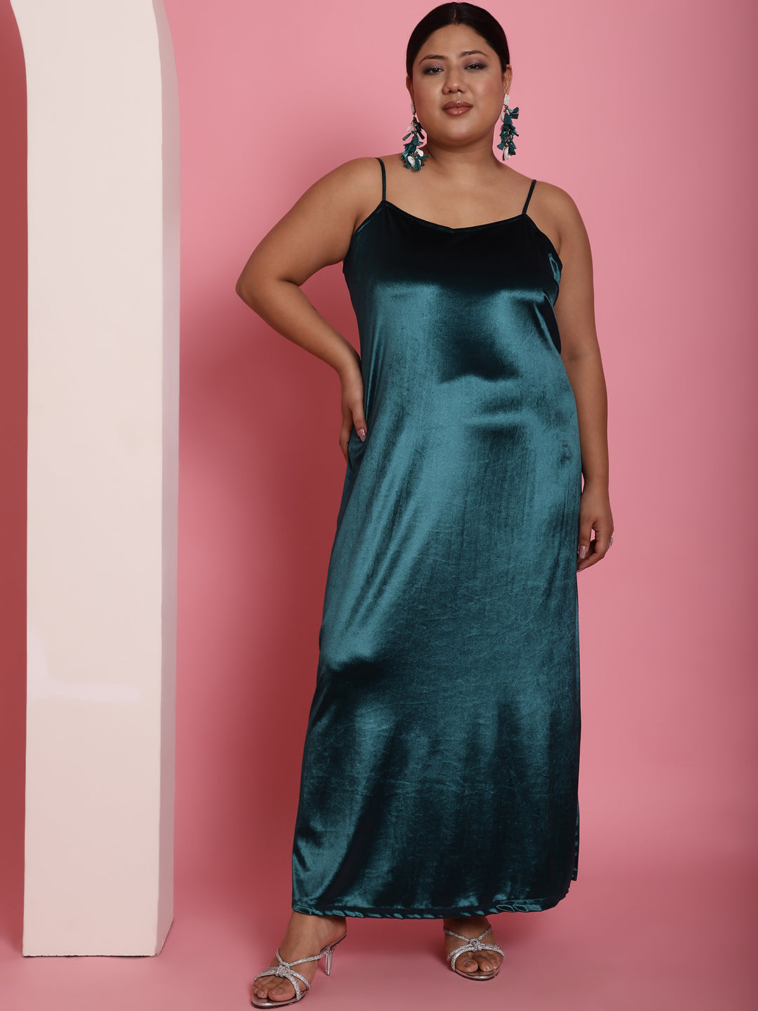 Plus Size Velvet Party Wear Dress