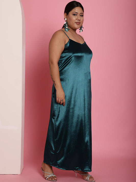 Plus Size Velvet Party Wear Dress