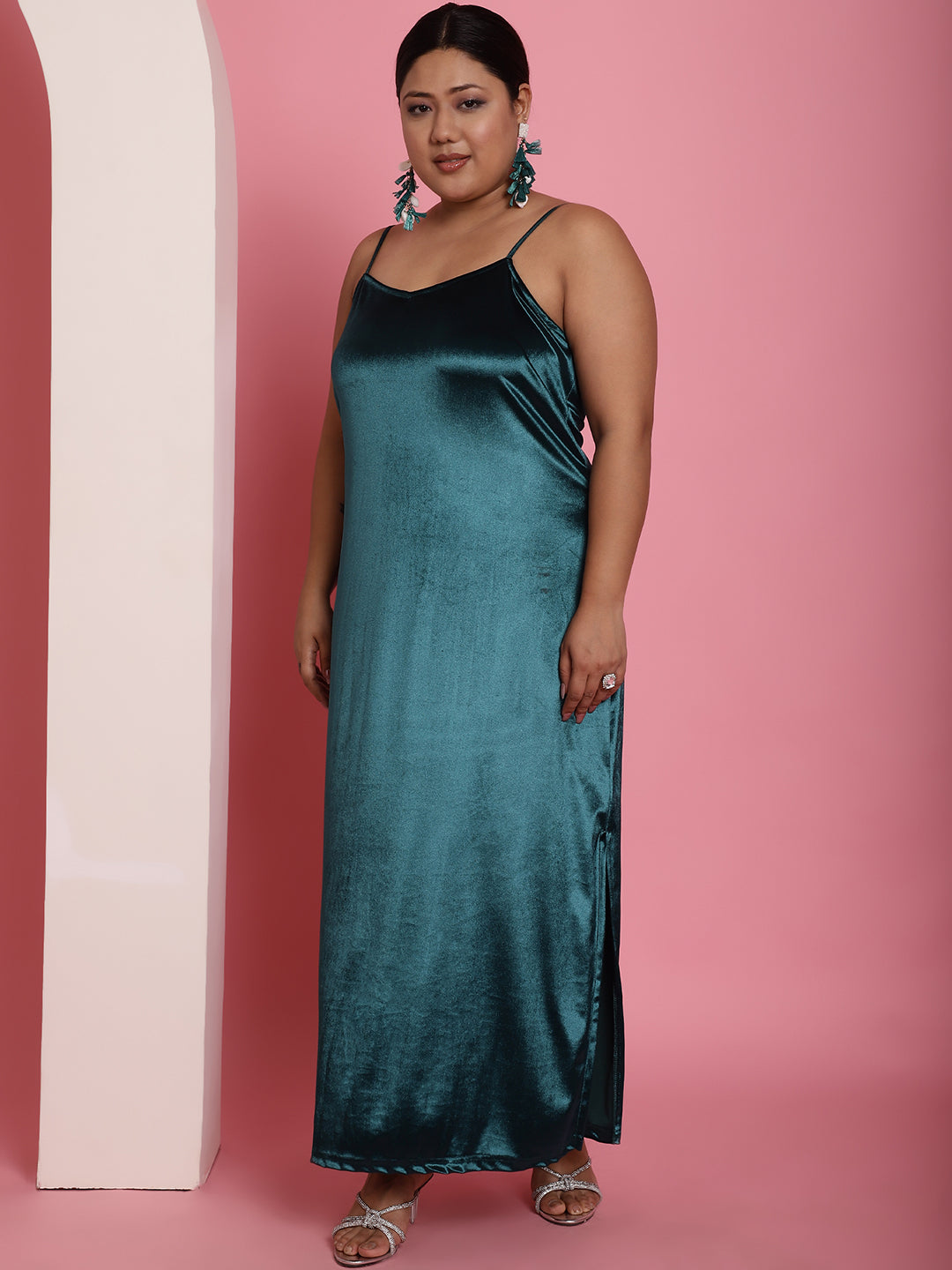 Plus Size Velvet Party Wear Dress