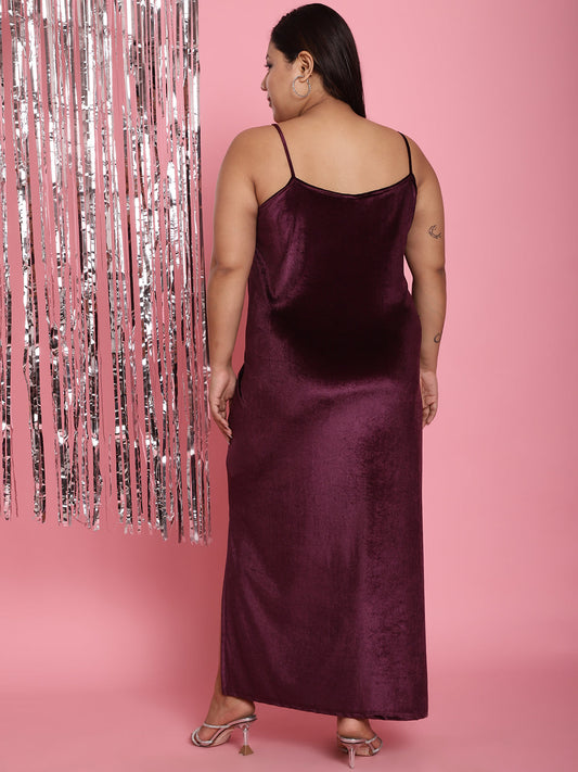 Plus Size Velvet Party Wear Dress