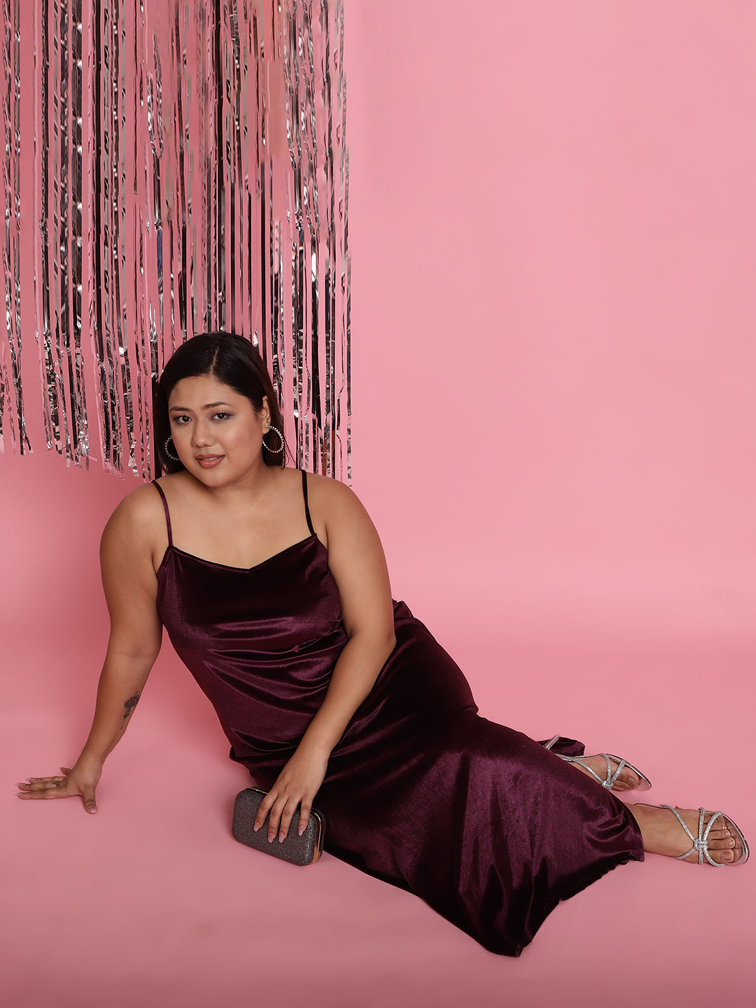 Plus Size Velvet Party Wear Dress