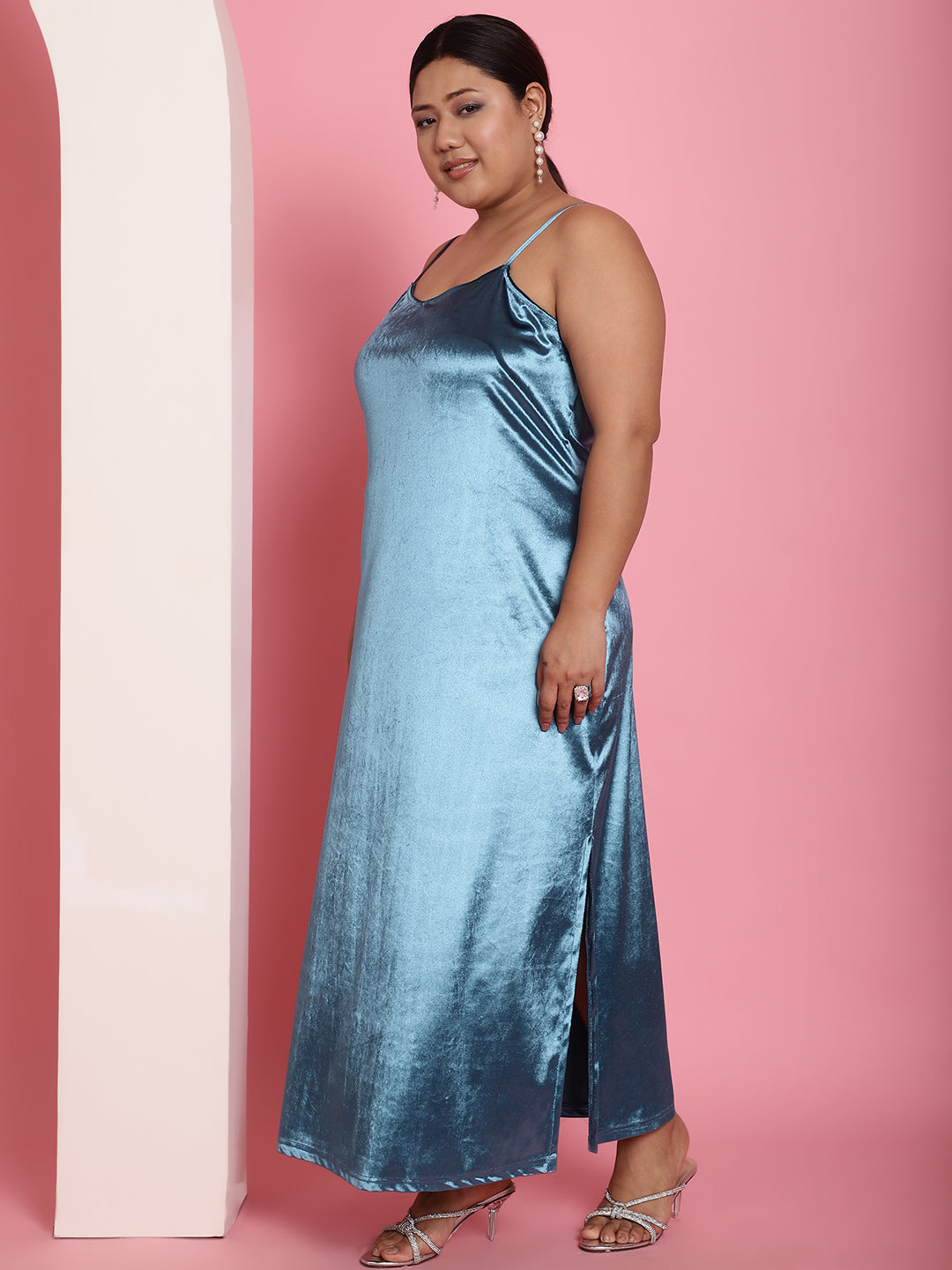 Plus Size Velvet Party Wear Dress