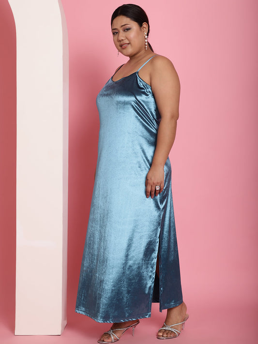 Plus Size Velvet Party Wear Dress