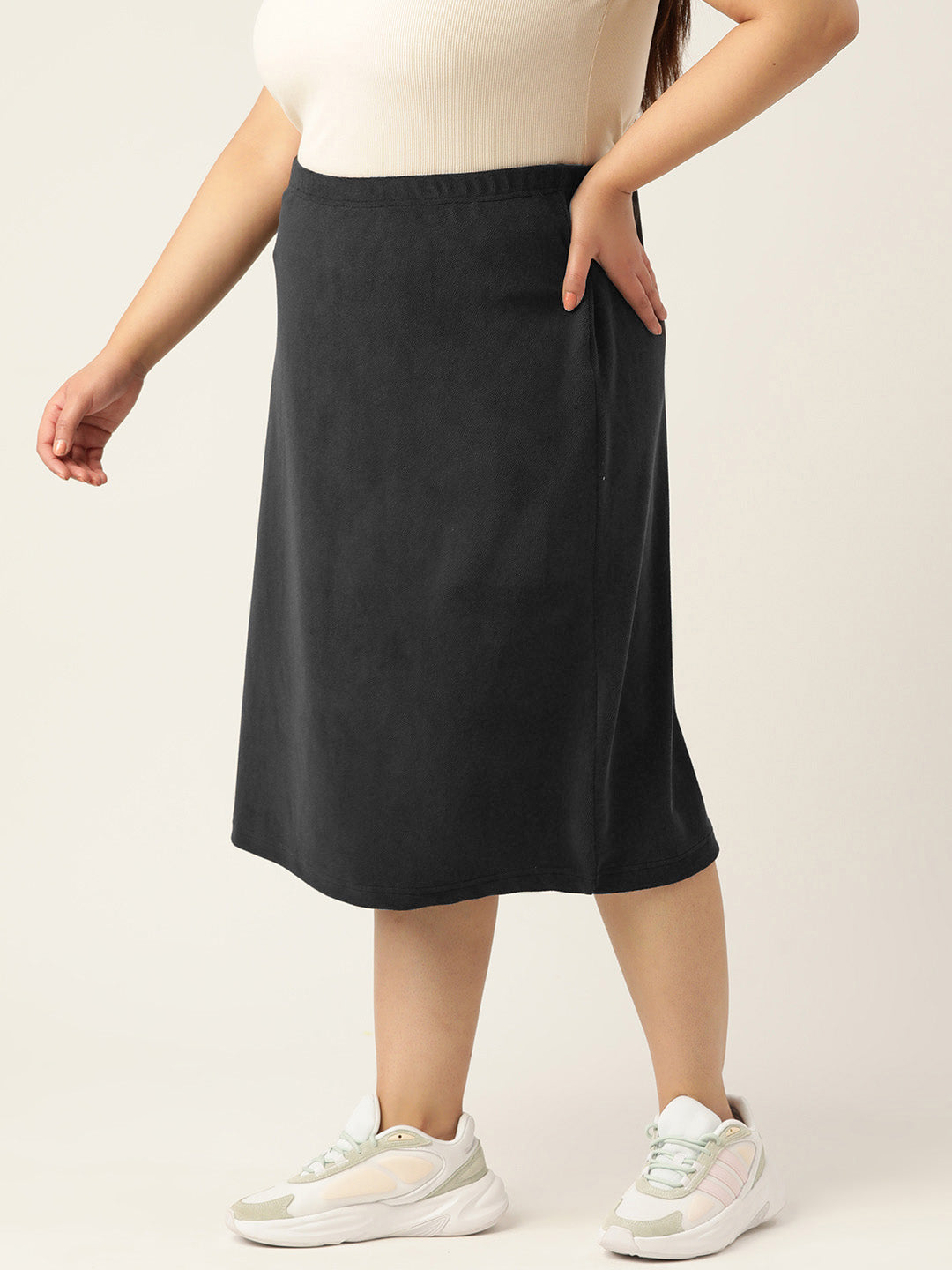Straight Midi Sherpa Skirt