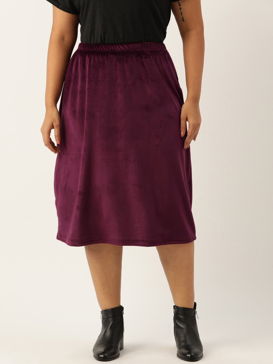 Straight Midi Sherpa Skirt