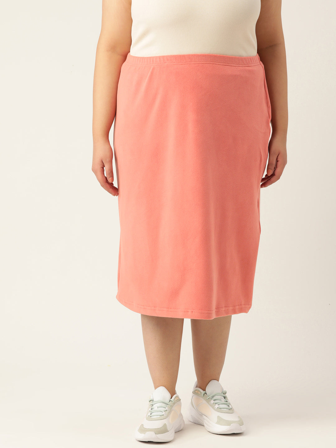 Straight Midi Sherpa Skirt