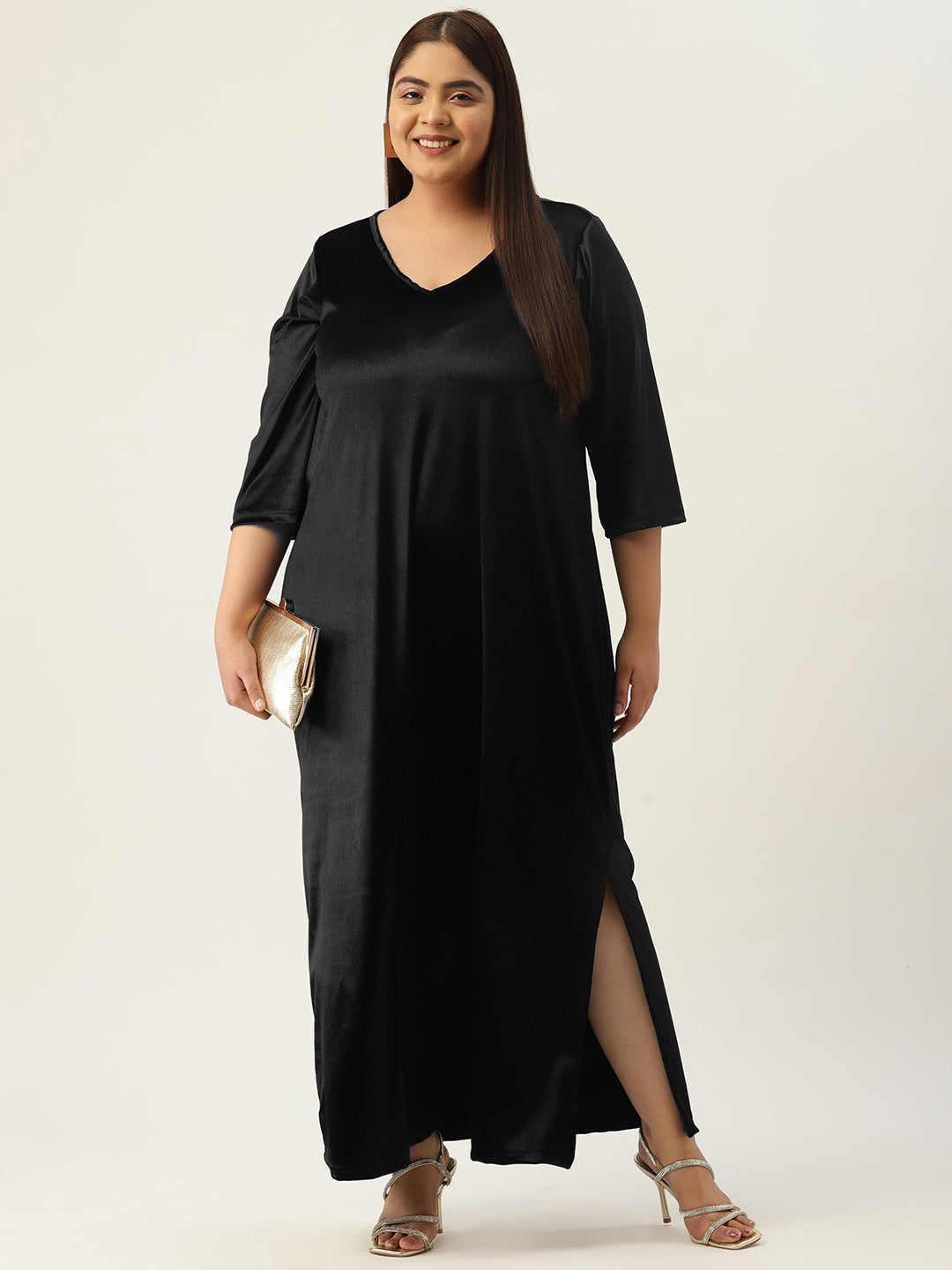 Plus Size Velvet Party Wear Dress