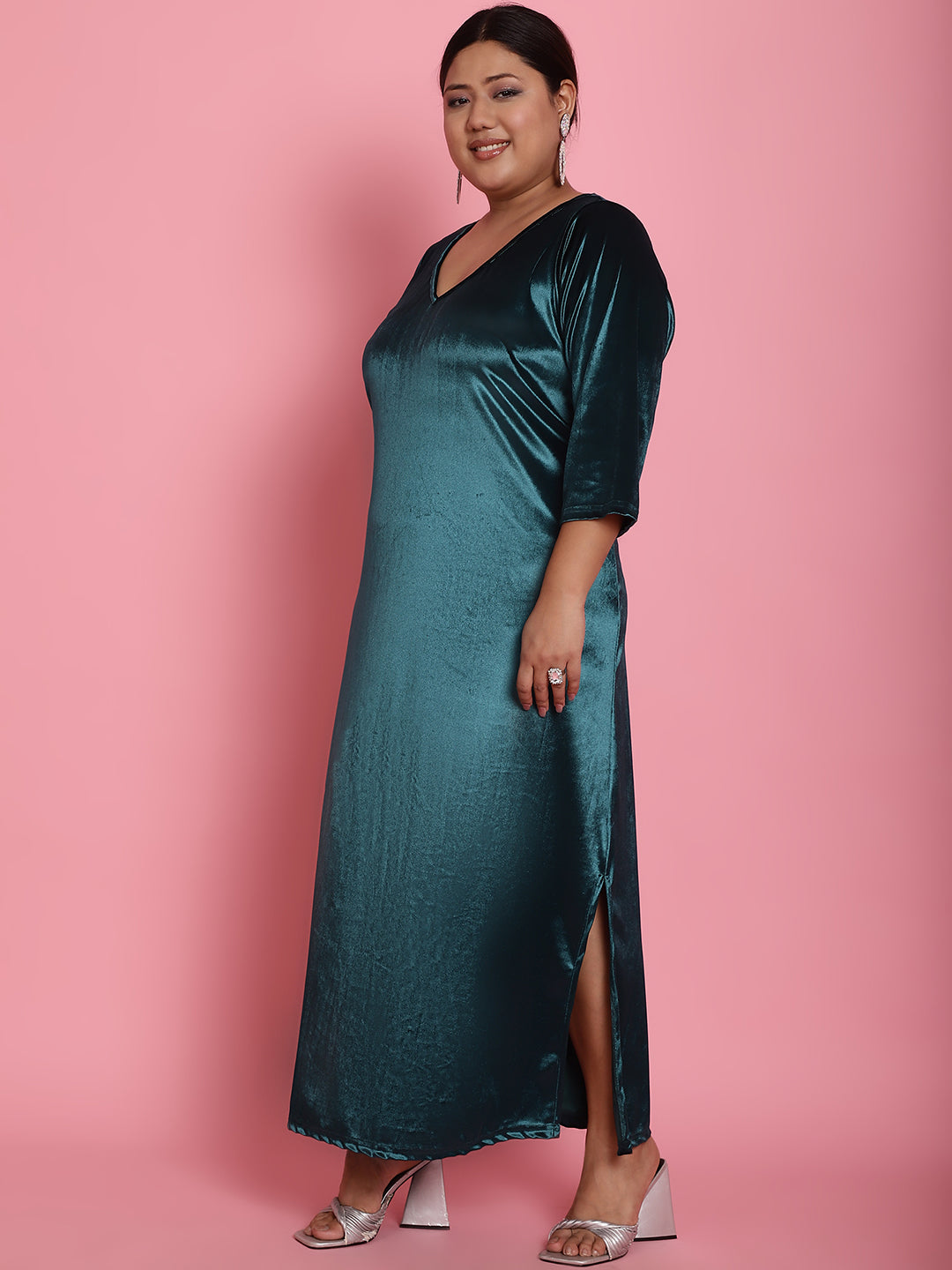 Plus Size Velvet Party Wear Dress