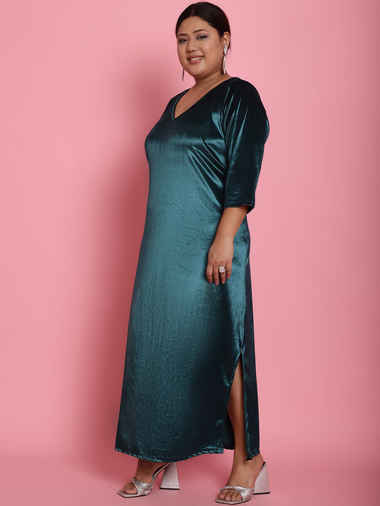 Plus Size Velvet Party Wear Dress