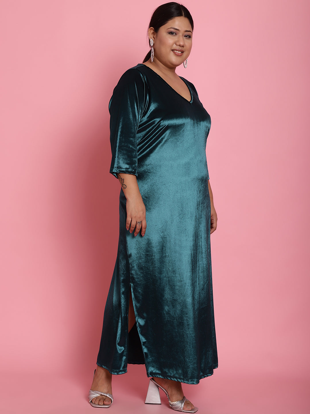 Plus Size Velvet Party Wear Dress