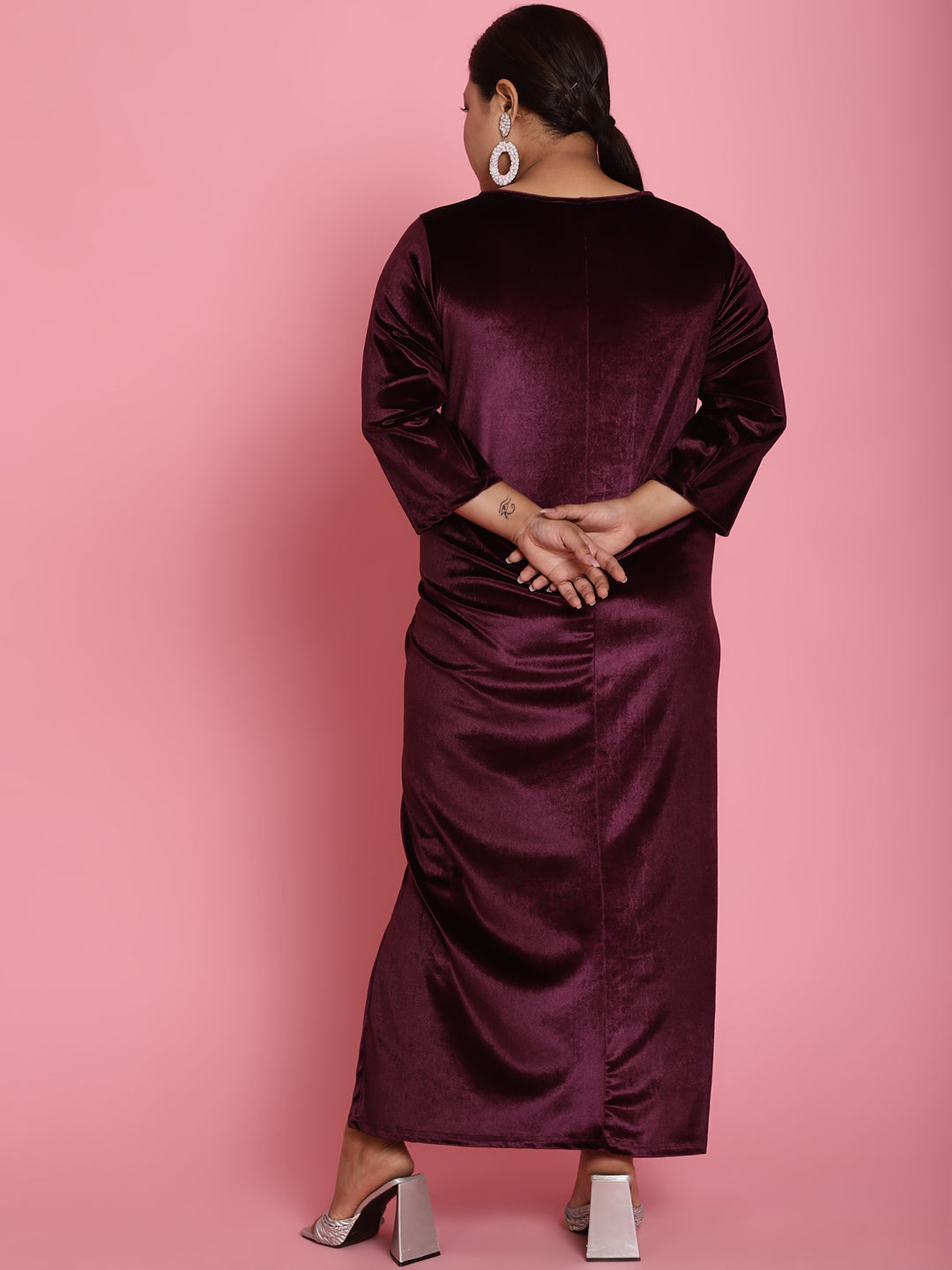 Plus Size Velvet Party Wear Dress