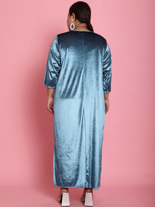 Plus Size Velvet Party Wear Dress