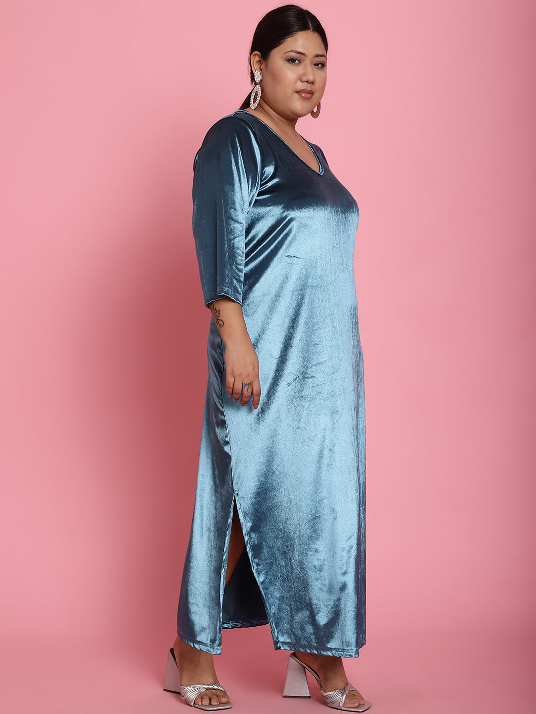 Plus Size Velvet Party Wear Dress