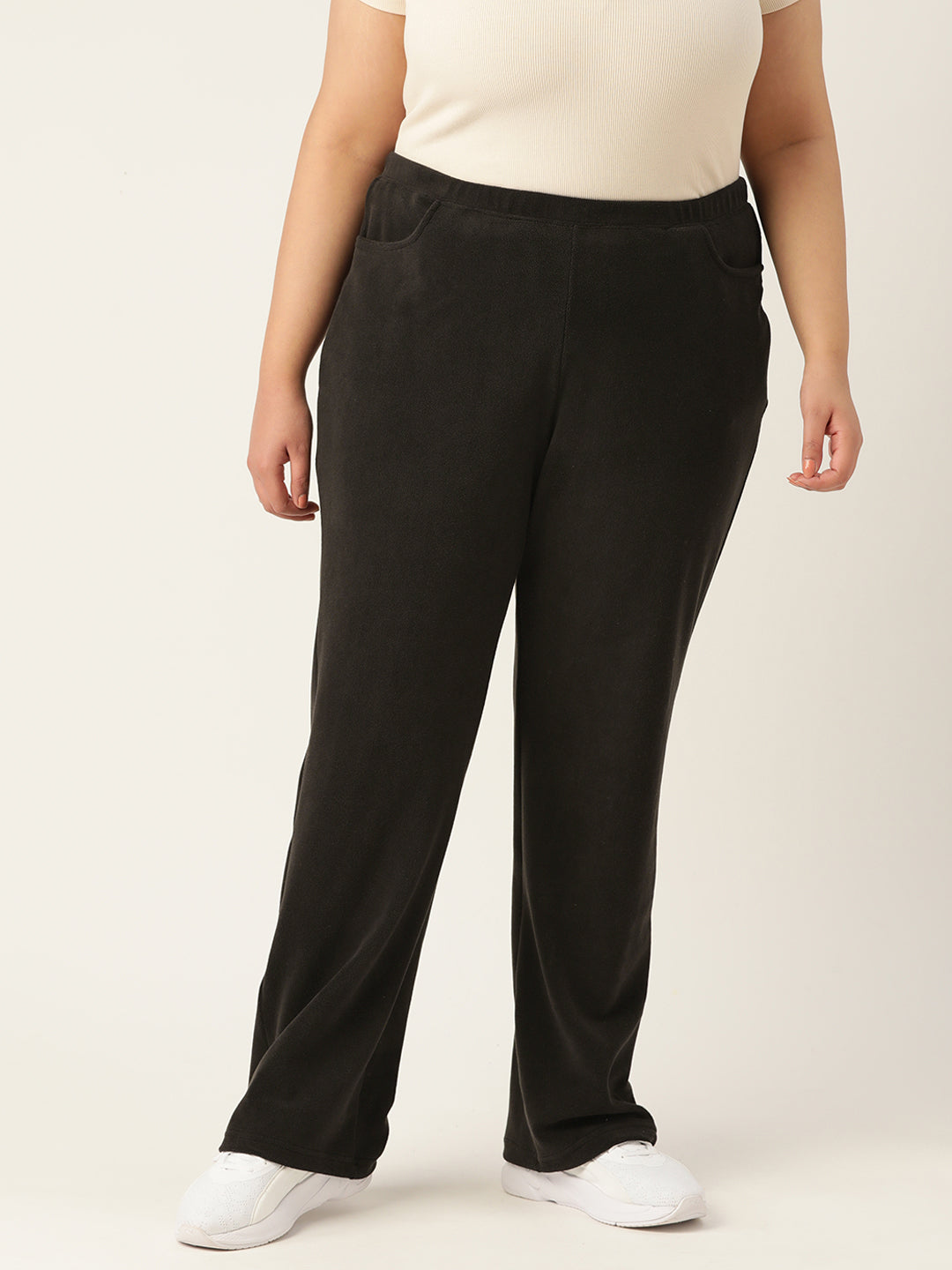 Straight Fit High-Rise Sherpa Trousers