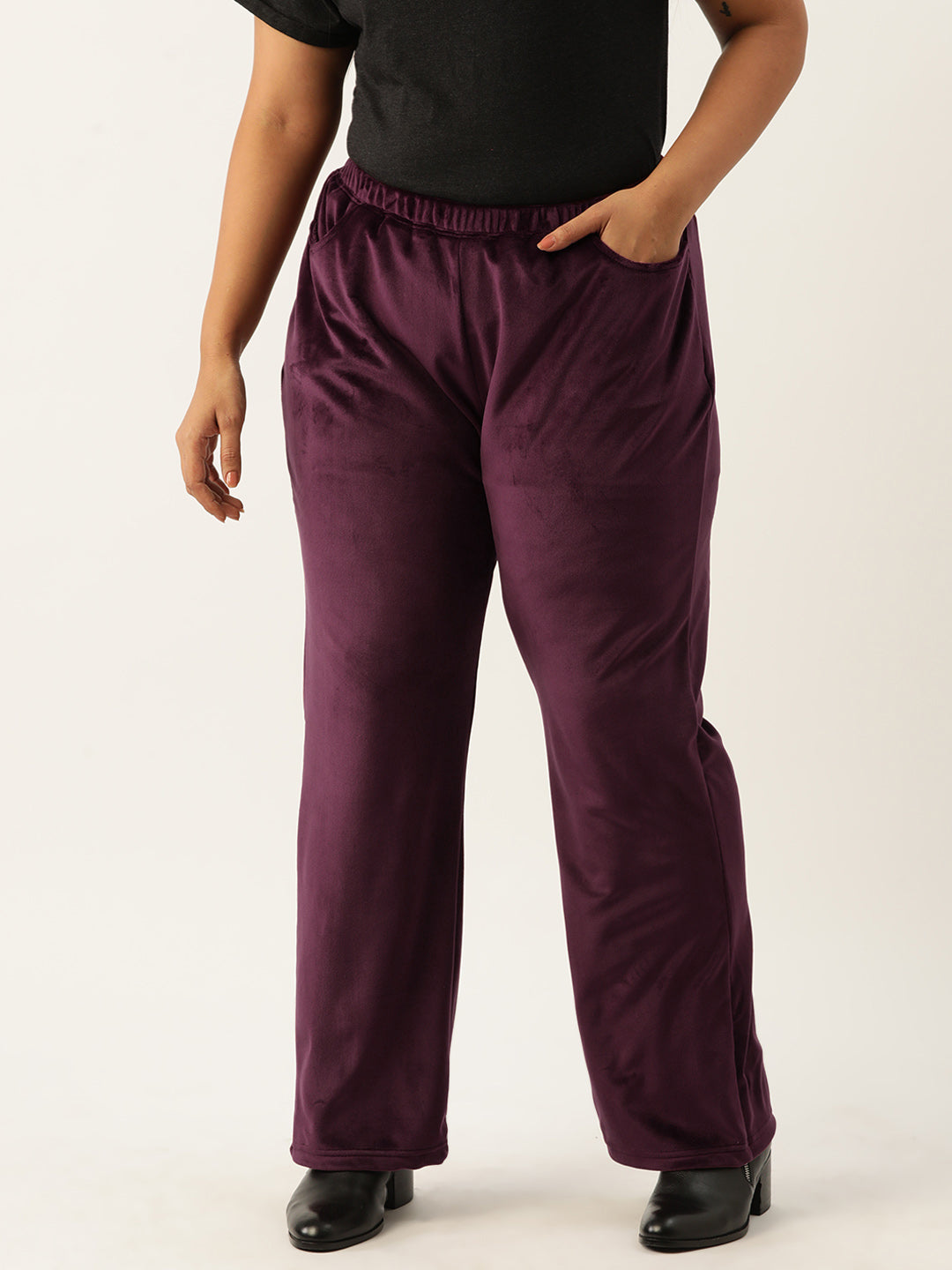Straight Fit High-Rise Sherpa Trousers