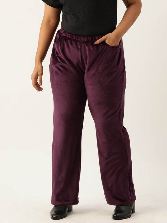 Straight Fit High-Rise Sherpa Trousers