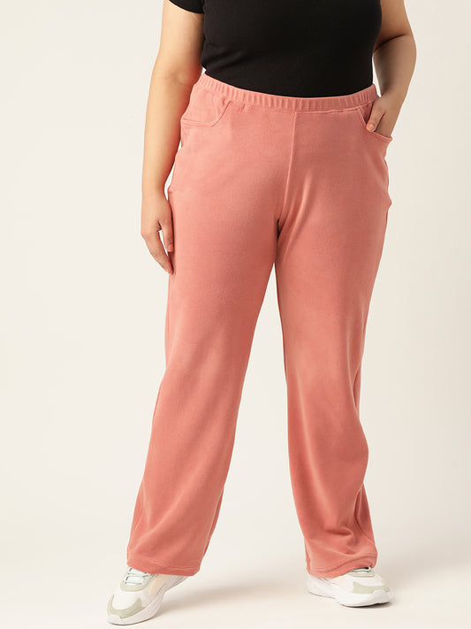 Straight Fit High-Rise Sherpa Trousers
