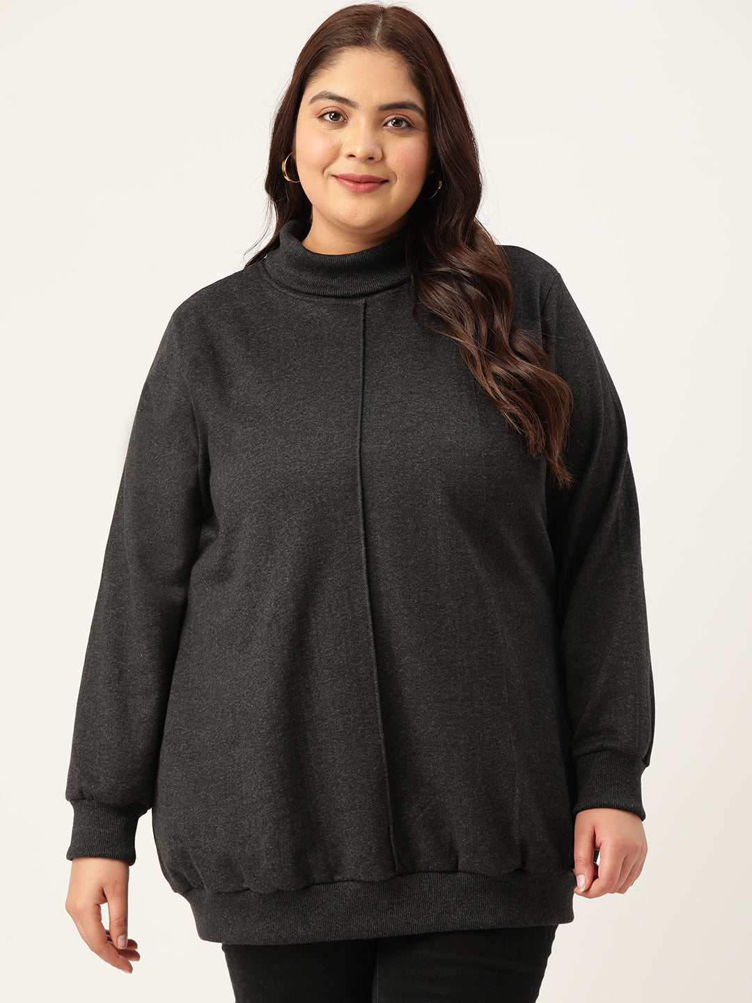 High Neck Fleece Sweatshirt