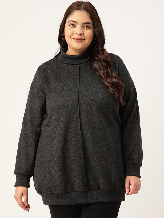 High Neck Fleece Sweatshirt