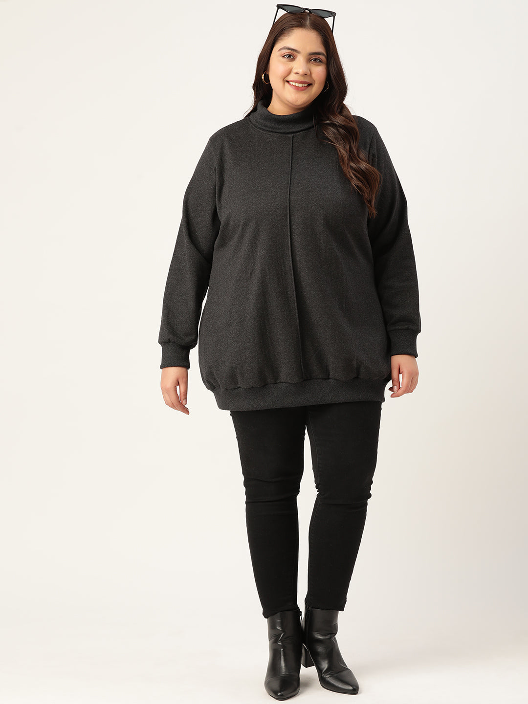 High Neck Fleece Sweatshirt