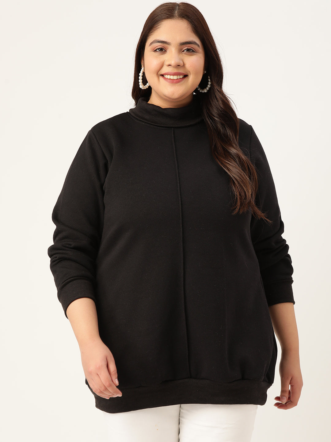High Neck Fleece Sweatshirt