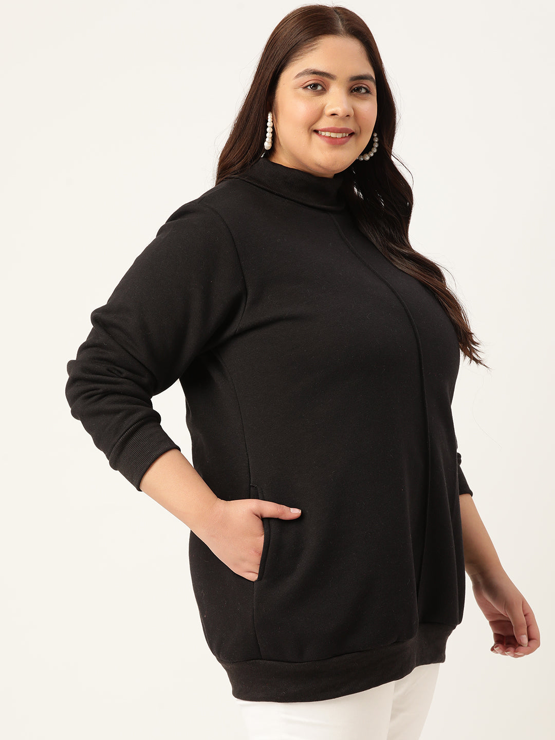 High Neck Fleece Sweatshirt