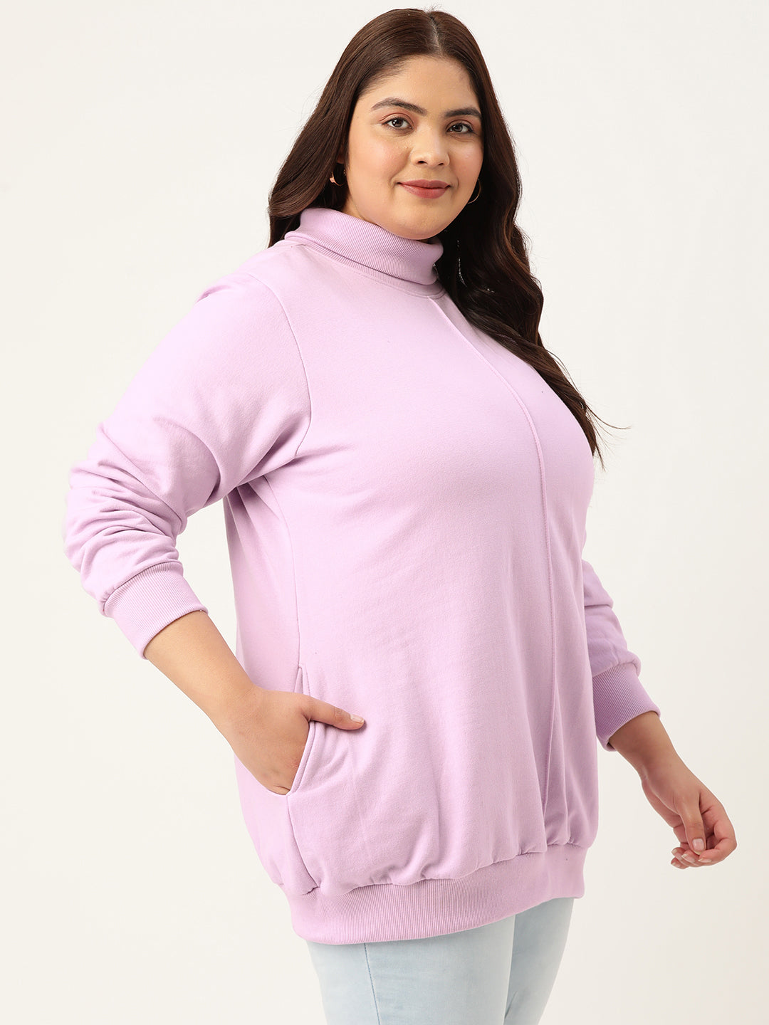 High Neck Fleece Sweatshirt