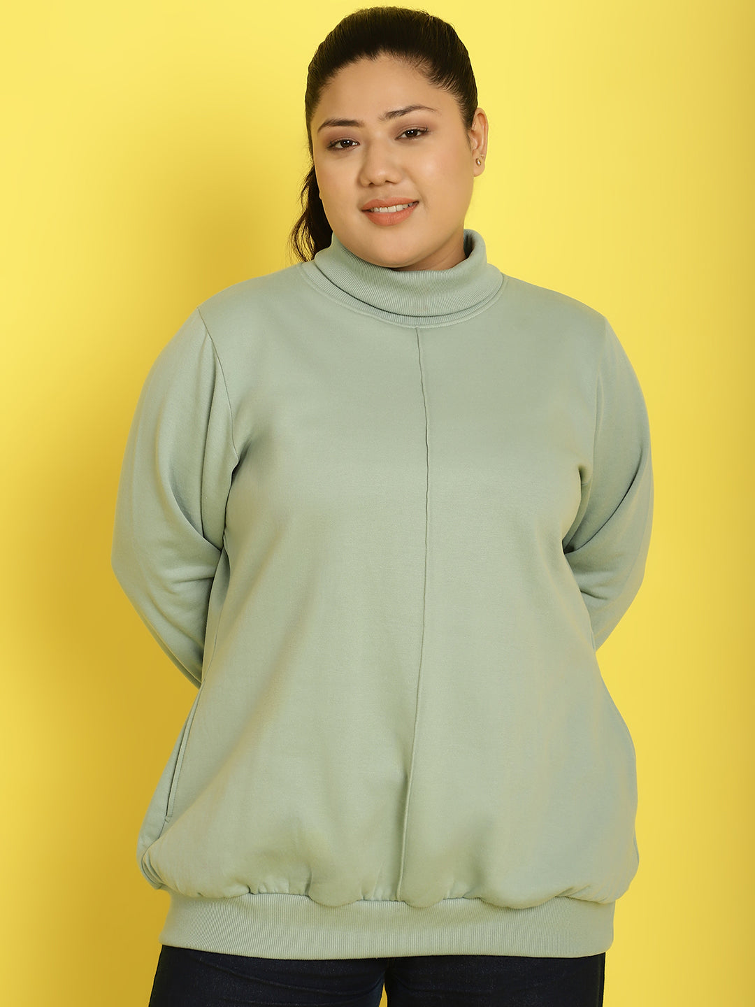 High Neck Fleece Sweatshirt