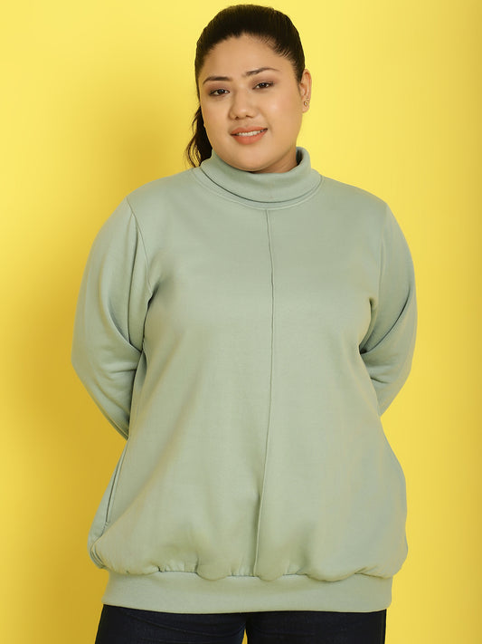 High Neck Fleece Sweatshirt
