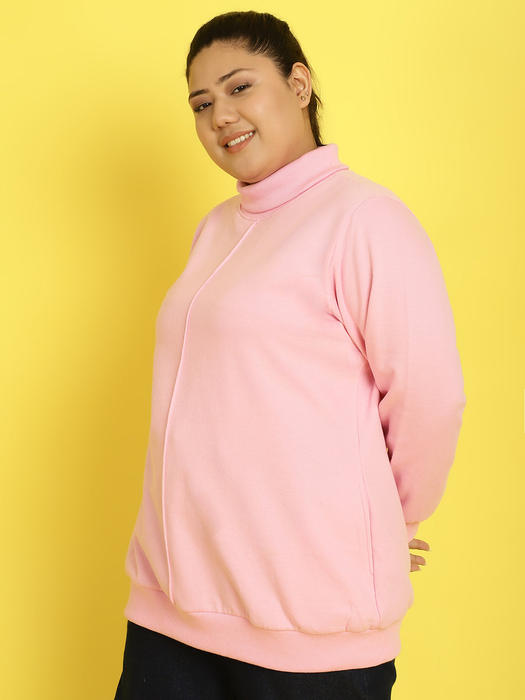 High Neck Fleece Sweatshirt
