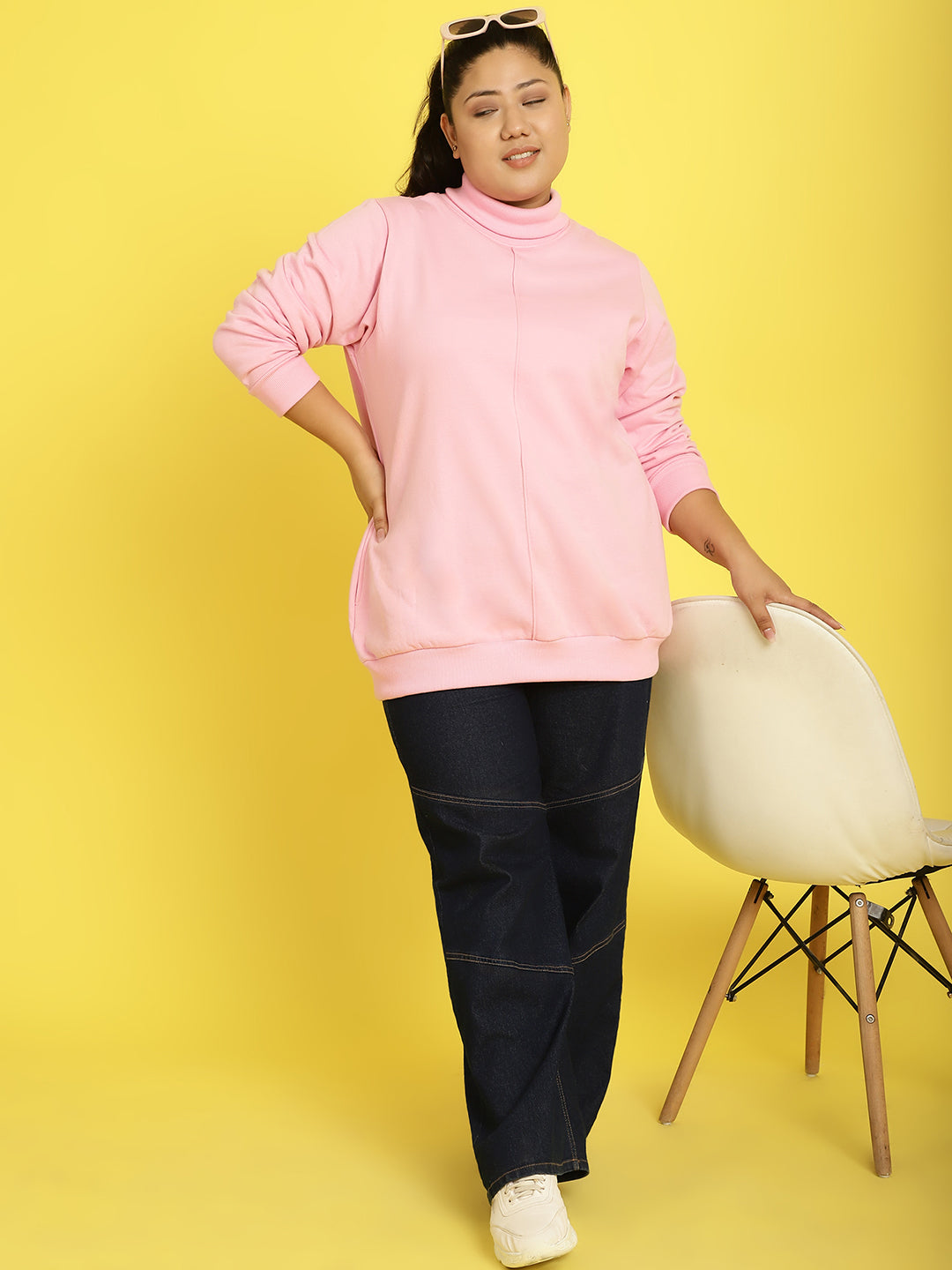 High Neck Fleece Sweatshirt