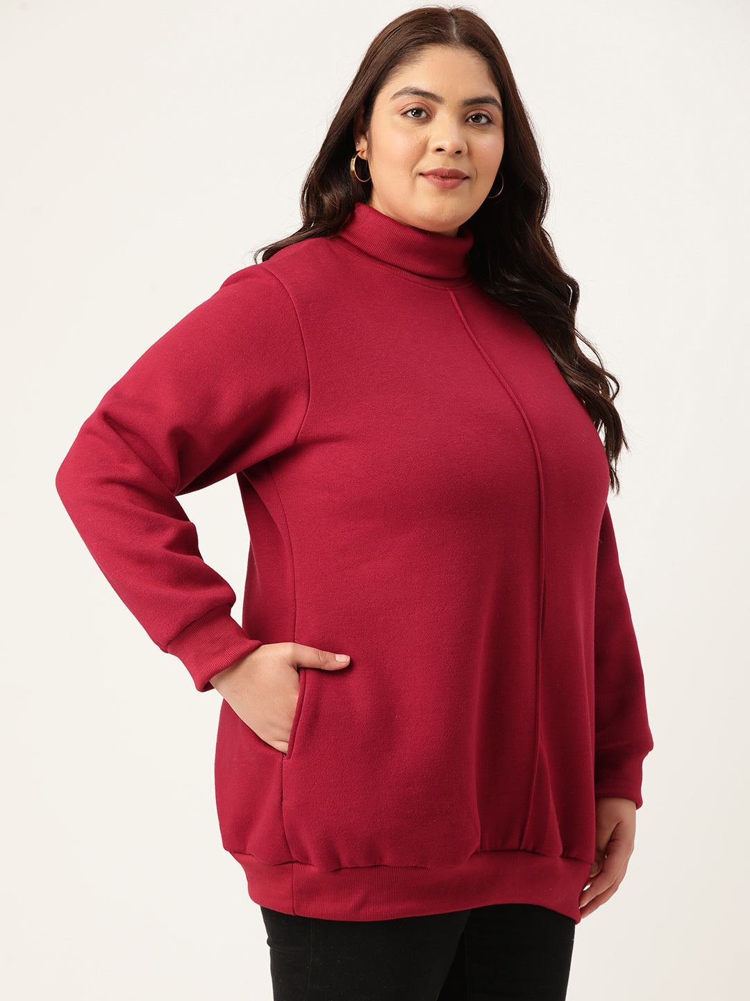 High Neck Fleece Sweatshirt