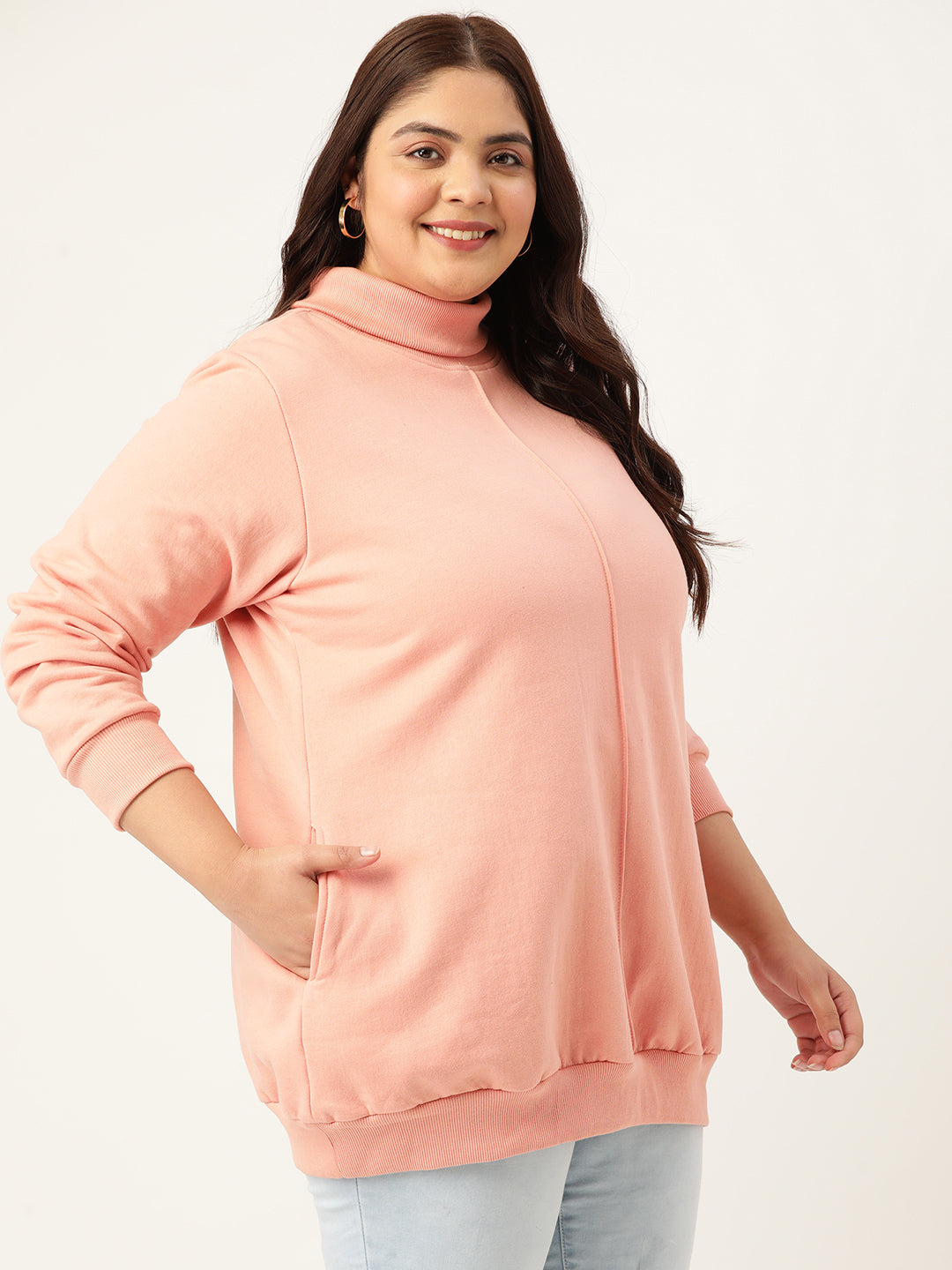 High Neck Fleece Sweatshirt