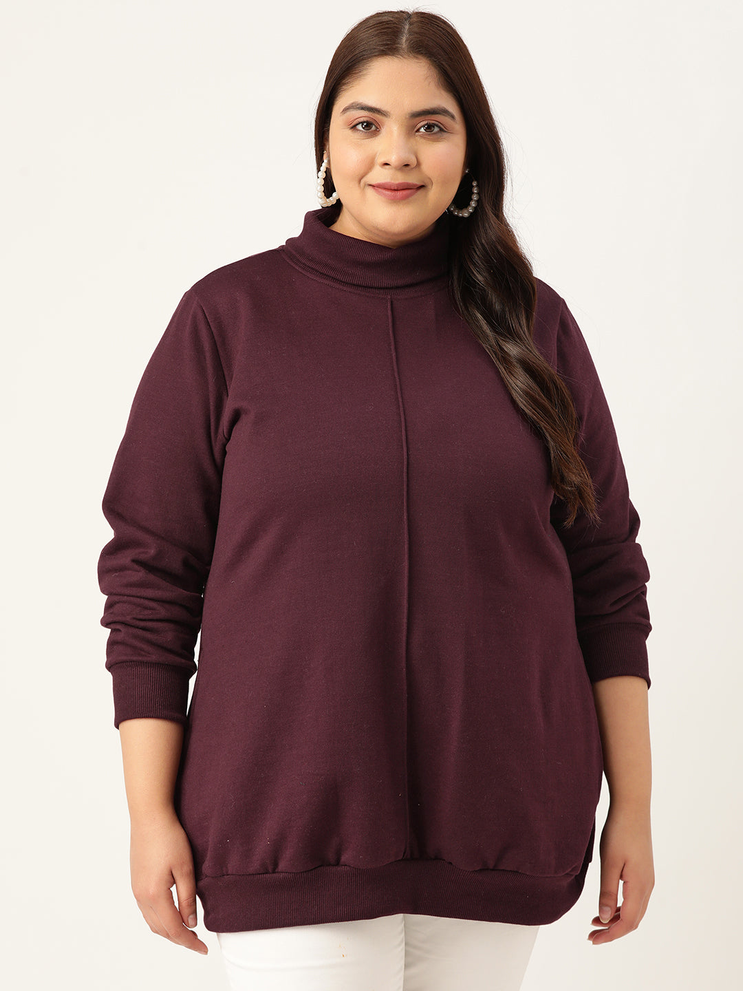 High Neck Fleece Sweatshirt