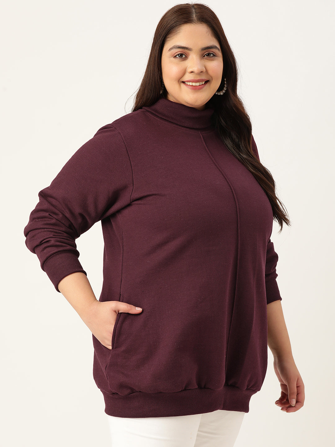 High Neck Fleece Sweatshirt