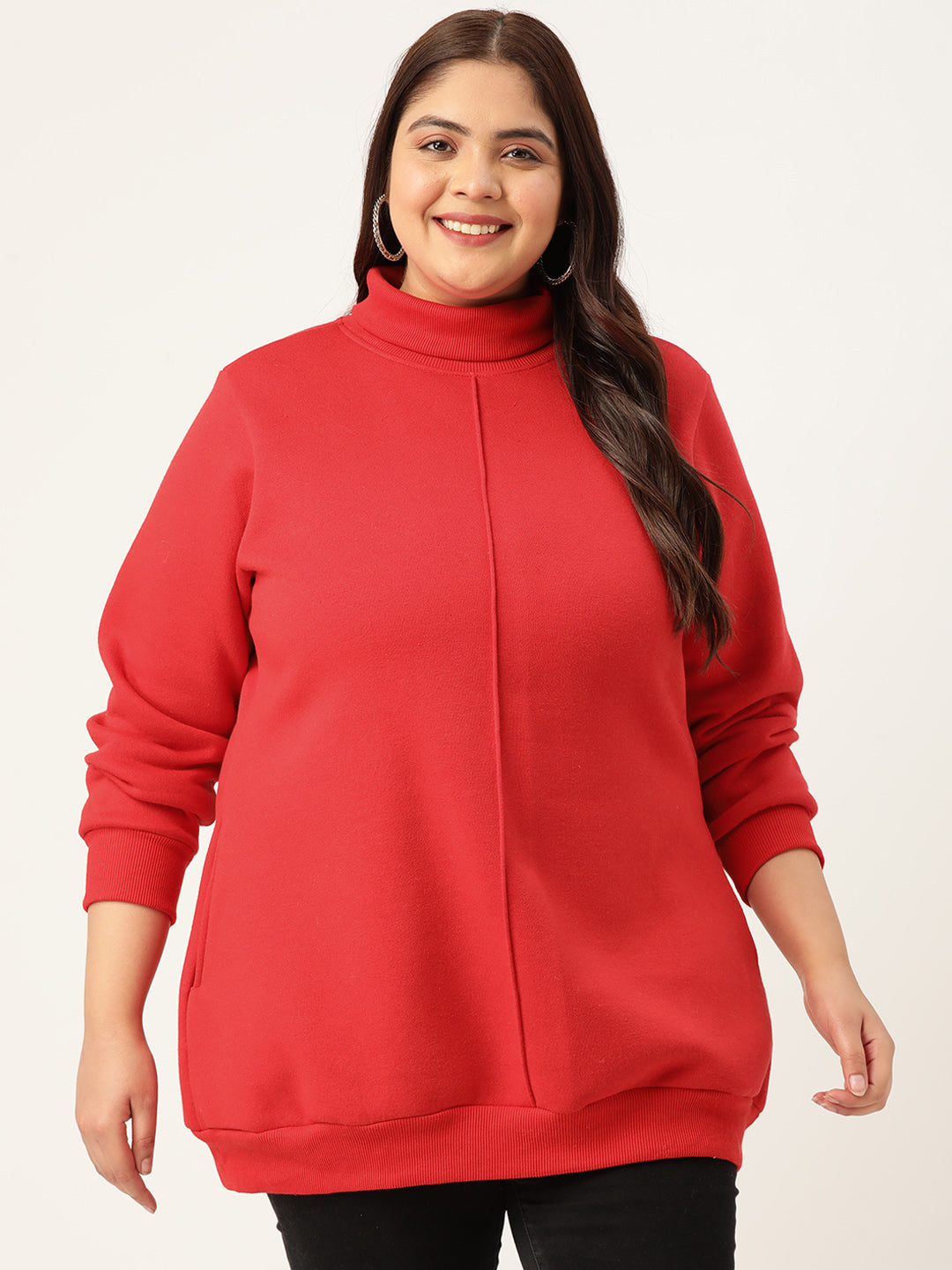 High Neck Fleece Sweatshirt