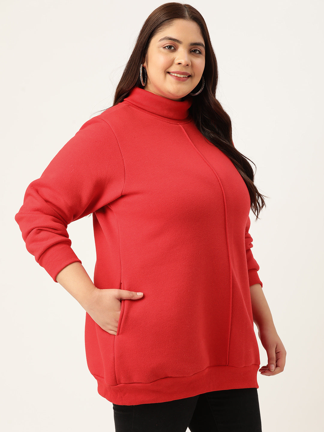 High Neck Fleece Sweatshirt