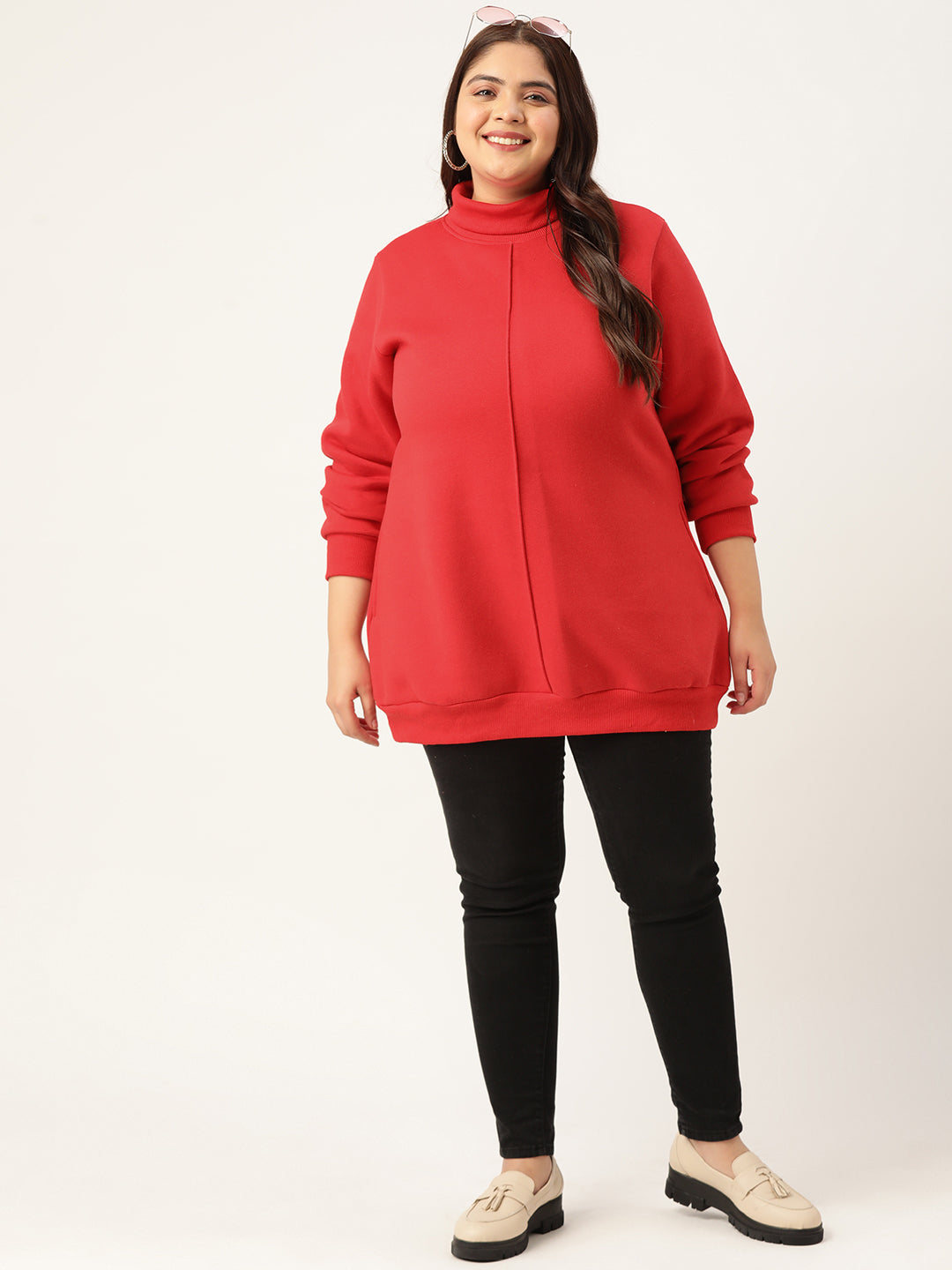 High Neck Fleece Sweatshirt