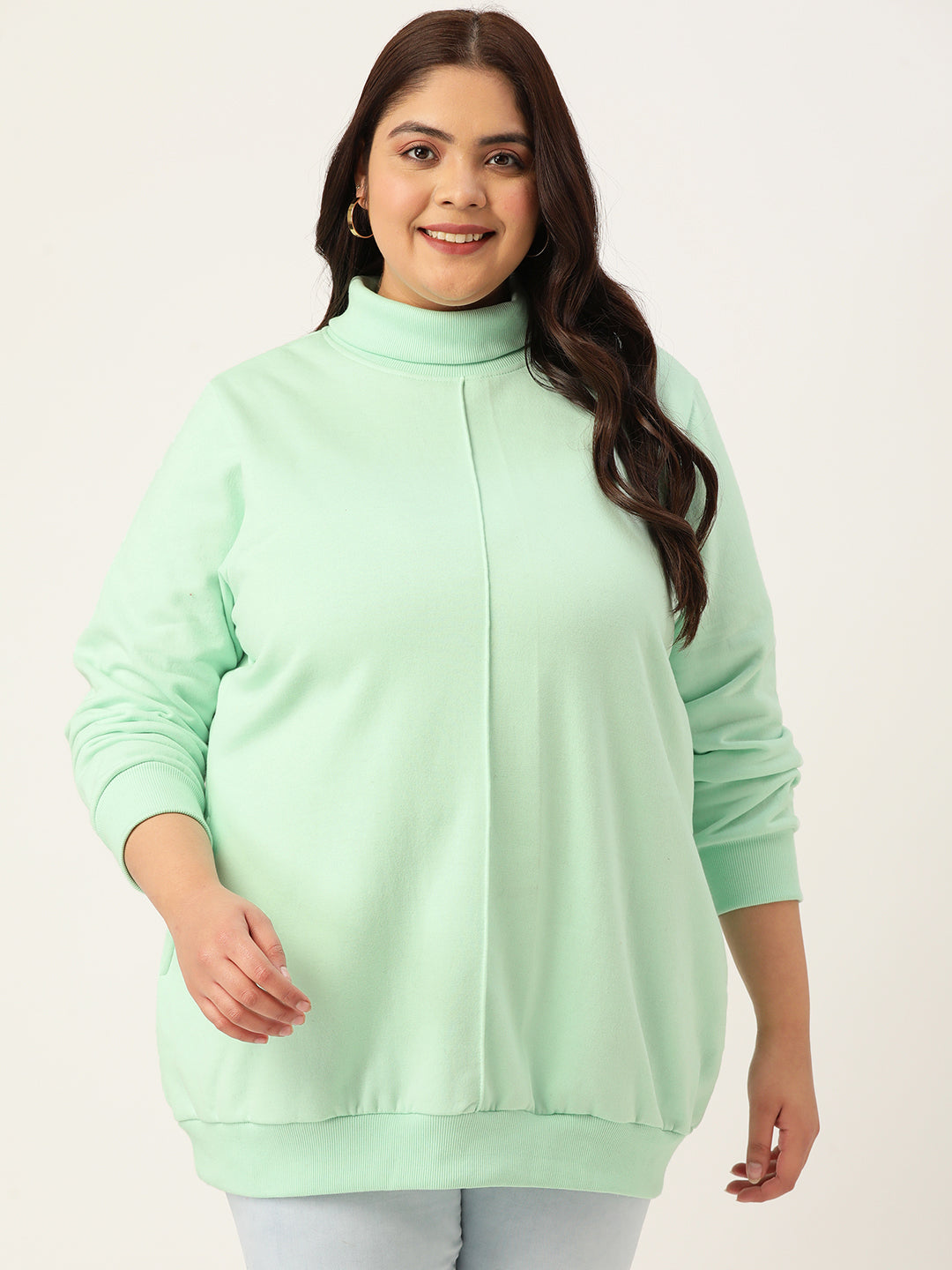 High Neck Fleece Sweatshirt