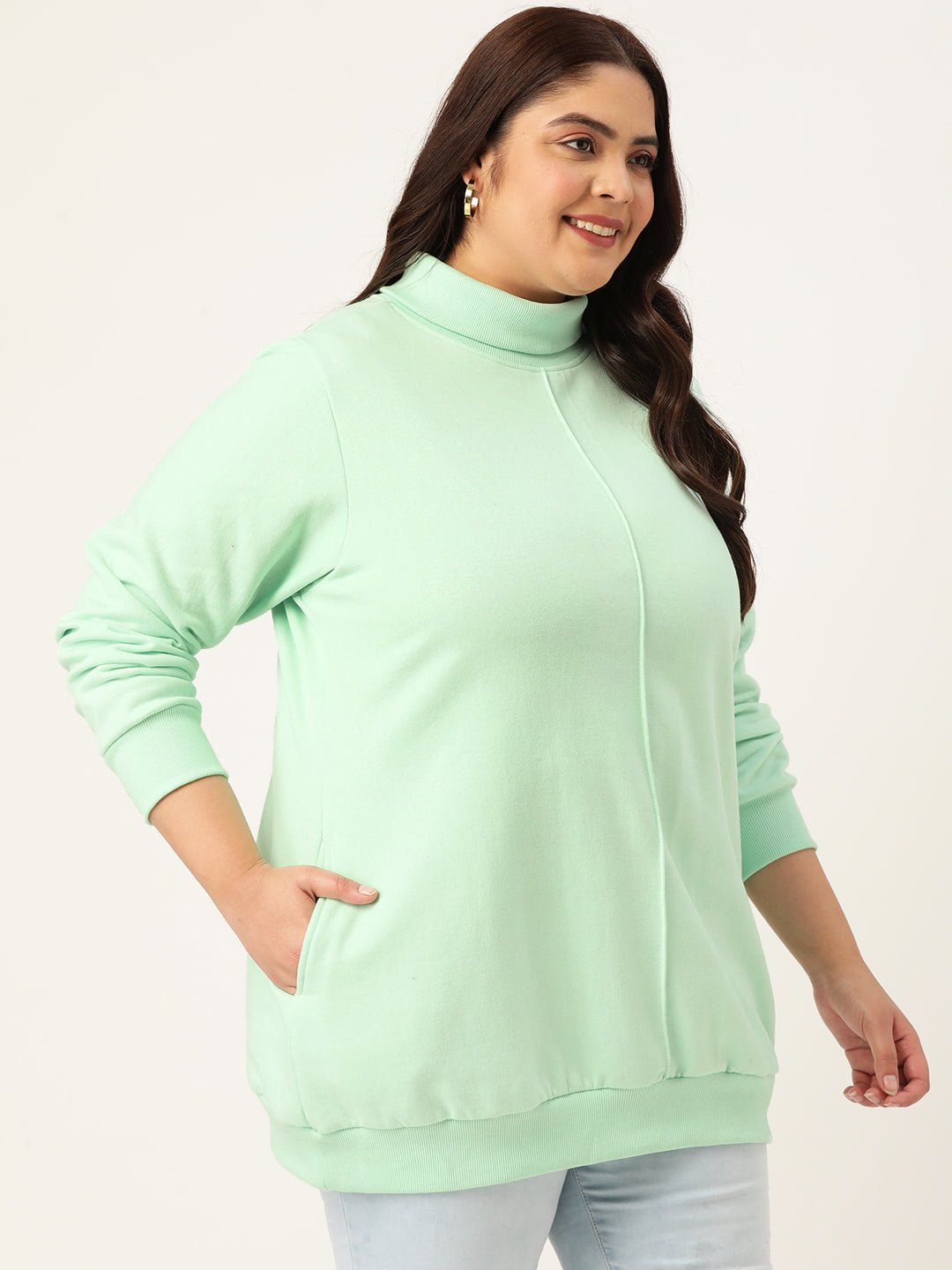 High Neck Fleece Sweatshirt