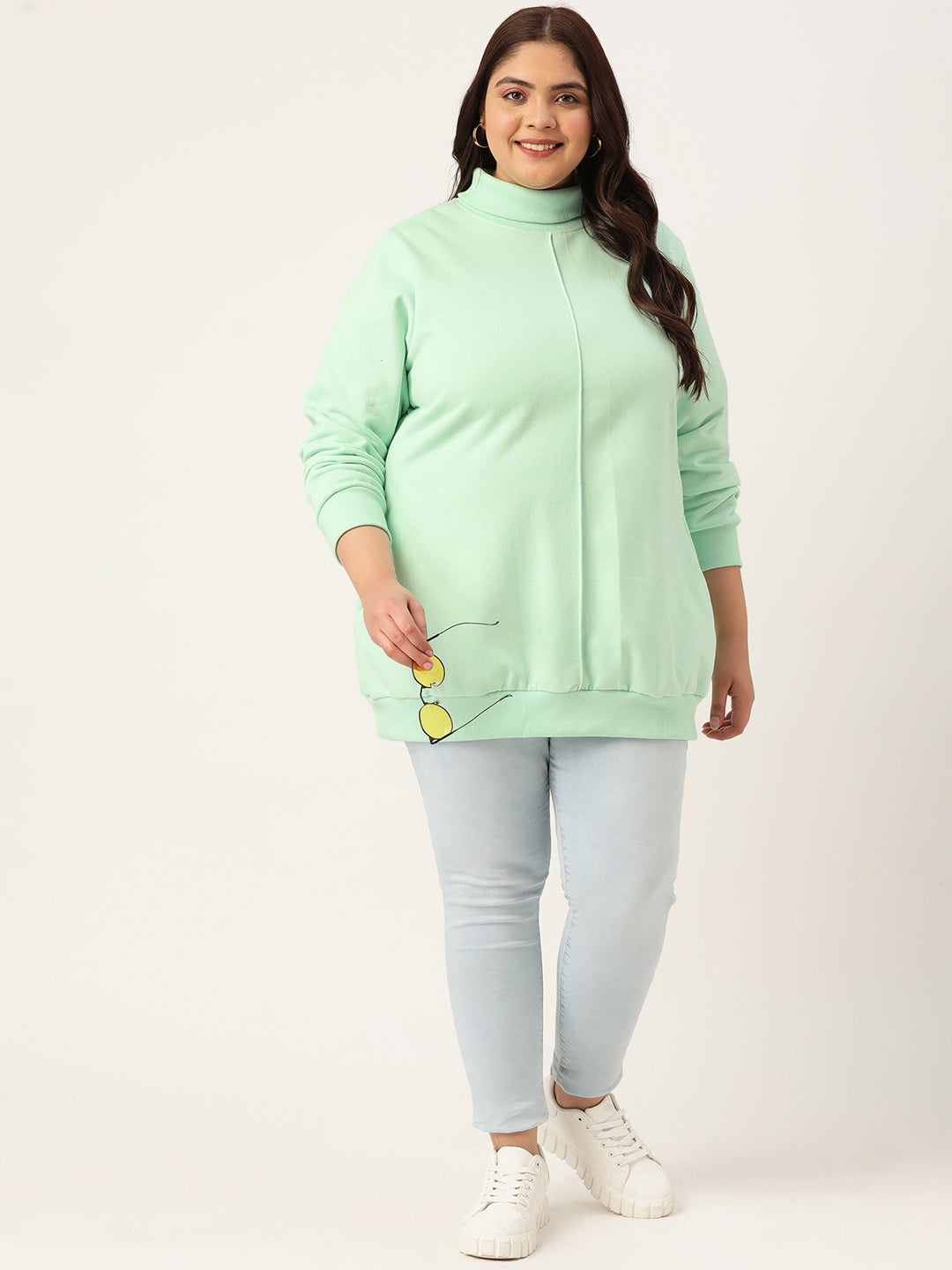 High Neck Fleece Sweatshirt