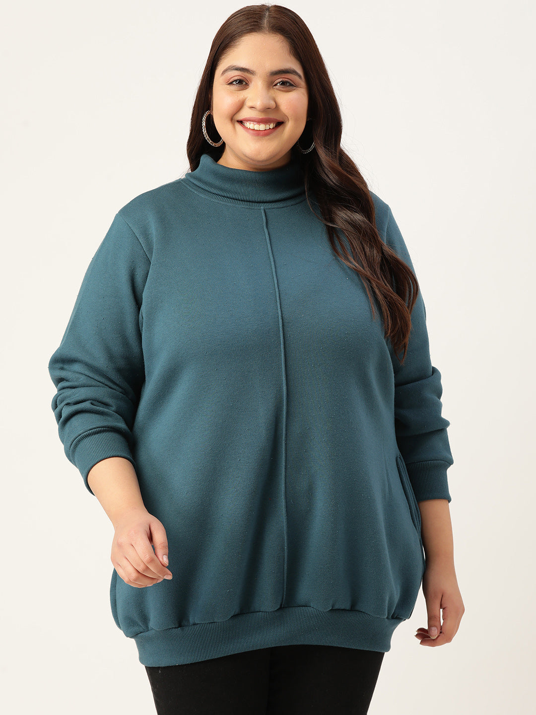 High Neck Fleece Sweatshirt